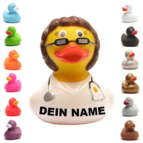 Badeente - personalisierbar (Ärztin brünett) von Duckshop