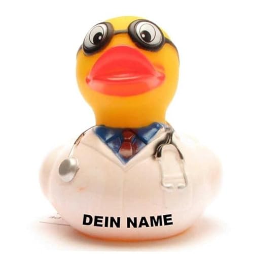 Badeente - personalisierbar (Arzt mit Stetoskop Ente) von Duckshop