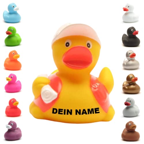 Badeente - personalisierbar (Bauarbeiter Ente) von Duckshop