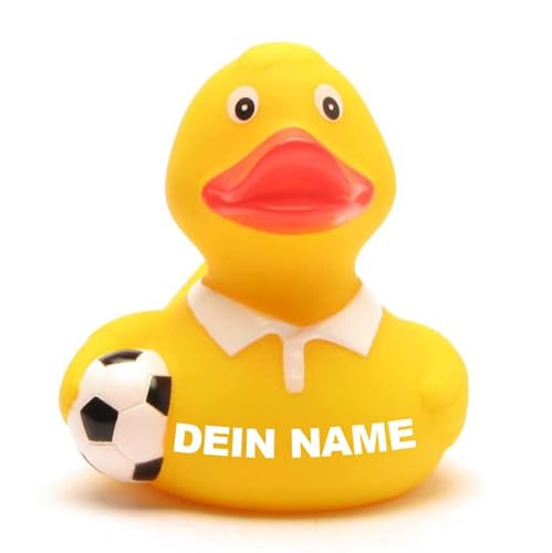 Badeente - personalisierbar (Fußballer mit weißem Kragen Ente) von Duckshop