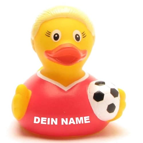 Badeente - personalisierbar (Fußballspielerin Ente) von Duckshop