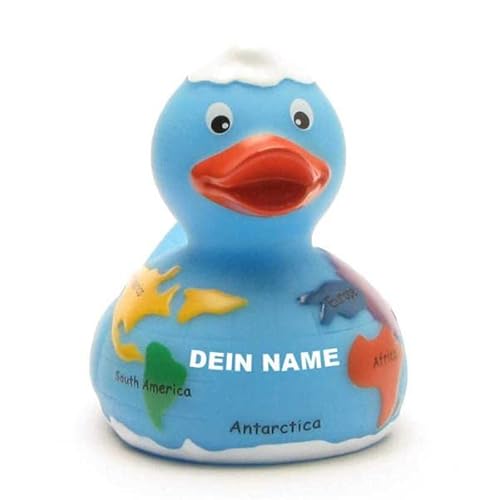 Badeente - personalisierbar (Globus Ente) von Duckshop