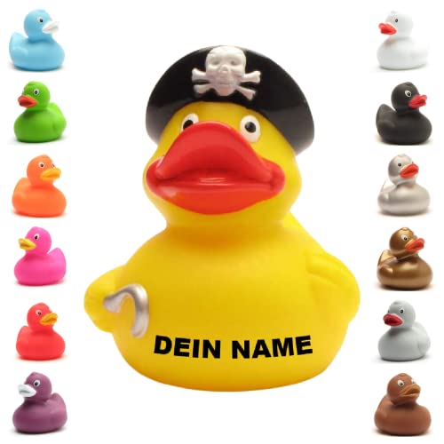 Badeente - personalisierbar (Pirat Ente mit Hakenhand) von Duckshop