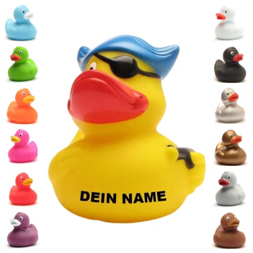 Badeente - personalisierbar (Pirat Ente mit Hut) von Duckshop