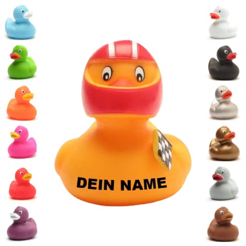 Badeente - personalisierbar (Rennfahrer Ente) von Duckshop