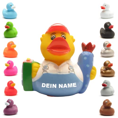 Badeente - personalisierbar (Schulanfänger Junge Ente) von Duckshop