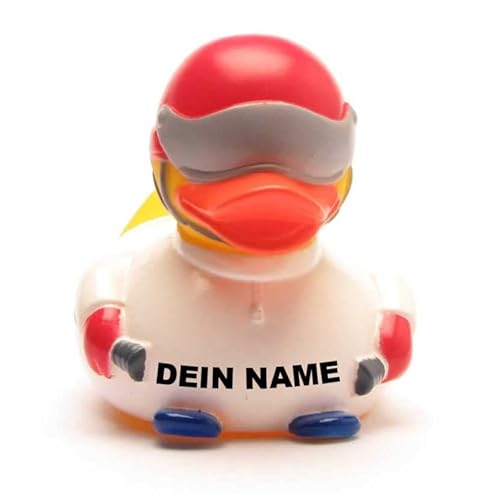 Badeente - personalisierbar (Skifahrer Ente) von Duckshop