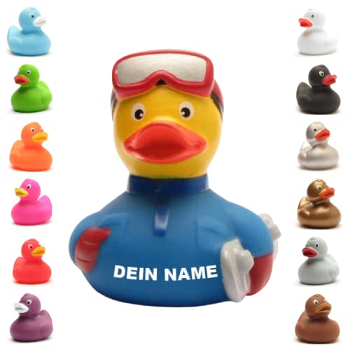 Badeente - personalisierbar (Snowboard Ente) von Duckshop