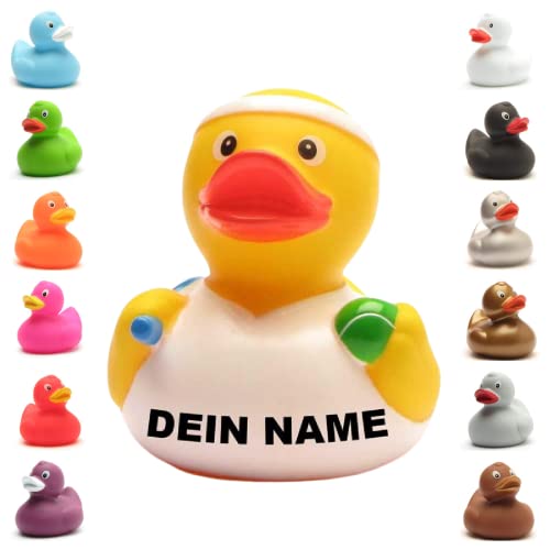 Badeente - personalisierbar (Tennis Ente) von Duckshop