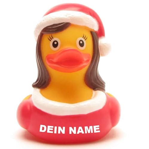 Badeente - personalisierbar (Weihnachtsfrau Ente) von Duckshop