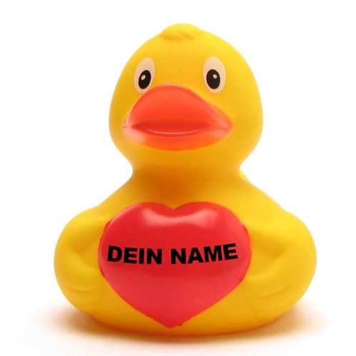 Badeente - personalisierbar (mit Herz Ente) von Duckshop