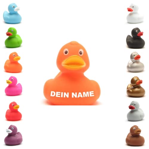 Badeente - personalisierbar (orange) von Duckshop