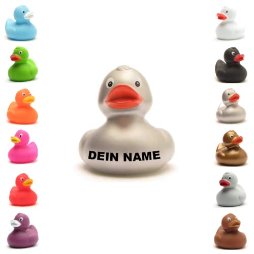 Badeente - personalisierbar (Silber) von Duckshop