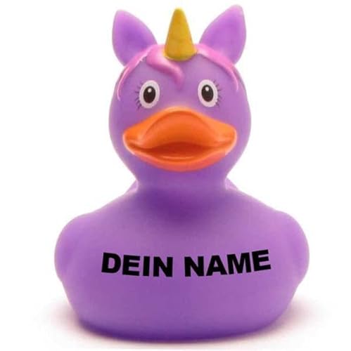 DUCKSHOP Badeenten - personalisierbar (Ente Einhorn lila) von Duckshop