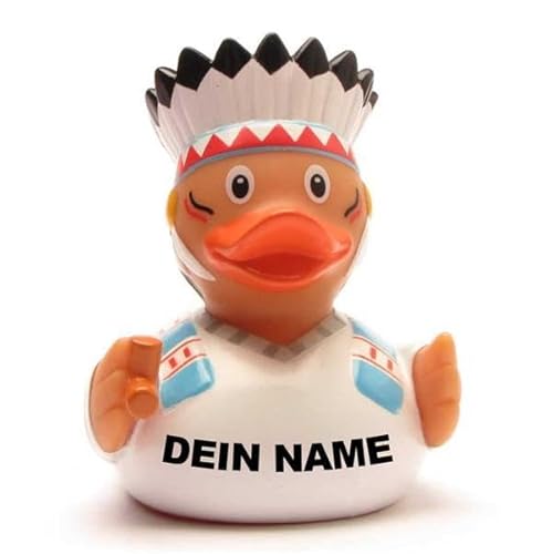 DUCKSHOP Badeenten - personalisierbar (Häuptling Ente) von Duckshop