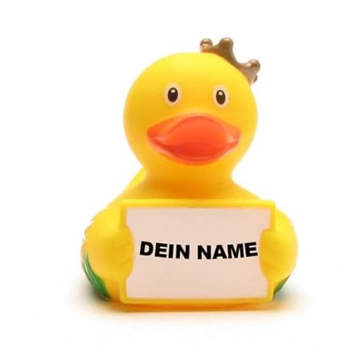 DUCKSHOP Badeenten - personalisierbar (König mit Grußschild Ente) von Duckshop