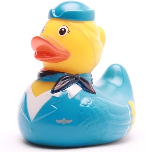 DUCKSHOP I Badeente Stewardess I Quietscheentchen I L: 9 cm I Geschenk Weihnachten I Geschenk Flugbegleiter I Geschenk Boardpersonal von Duckshop