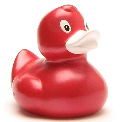 Duckshop Aylin Badeente - rot metallic I Quietscheente I L: 9 cm von Duckshop