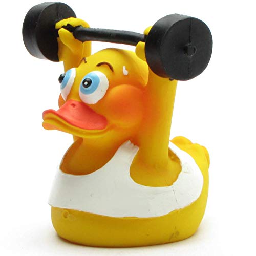 Duckshop Gewichtheber Badeente I Quietscheente I L: 7,5 cm von Duckshop