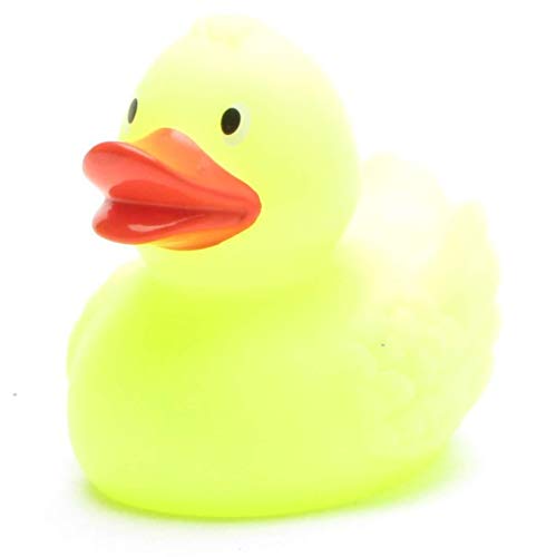 Duckshop Glow in The Dark Badeente - gelb I Quietscheente I L: 7,5 cm von Duckshop