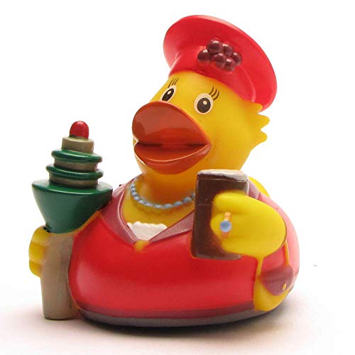 DUCKSHOP I Badeente Düsseldorf I Quietscheente I L: 7,5 cm I inkl. Badeenten-Schlüsselanhänger im Set von Duckshop