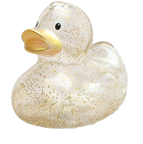 Duckshop I Badeente Glitzer transparent Gold I Quietscheente I L: 9 cm von Duckshop