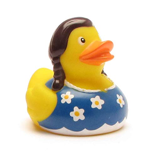 Duckshop I Badeente I Quietscheente I Ente Dirndl I L: 7,5 cm I inkl. Badeenten-Schlüsselanhänger im Set von Duckshop