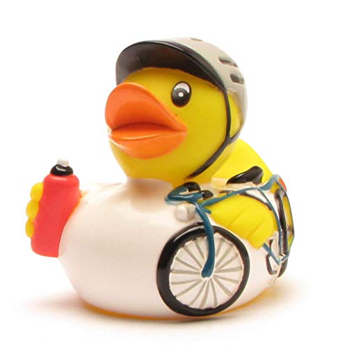 Duckshop I Badeente Radrennfahrer I Fahrrad Quietscheentchen I Rennrad Quietscheente I Wannen-Spielzeug für Kinder I Geschenk für Rennradfahrer I Geschenk für Radsportler von Duckshop