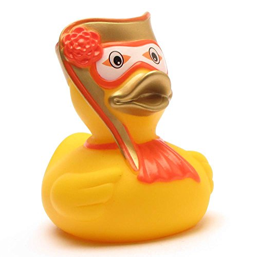 Duckshop I Badeente Venzianischer Kanreval Mann in Gold I Quietscheente I L: 8 cm von Duckshop