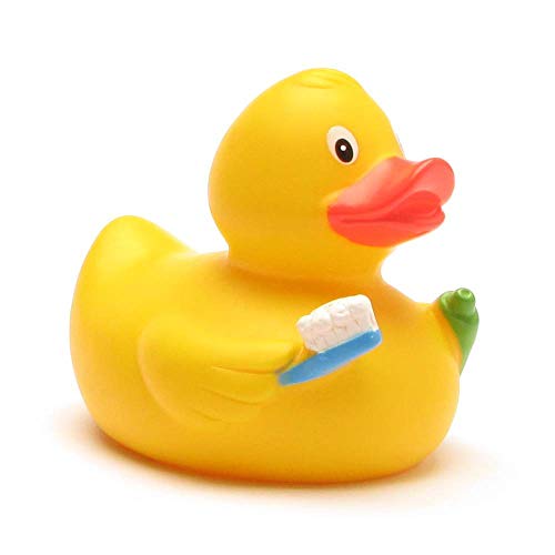 Duckshop I Badeente Zahnputz I Quietscheente I L: 7,5 cm inkl. Badeenten-Schlüsselanhänger im Set von Duckshop