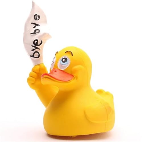 Duckshop I Bye Bye Quietscheentchen I Badeente I L: 8 cm I Geschenk zum Abschied von Duckshop