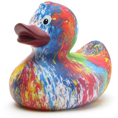 Duckshop I Rainbow Badeen mit lila Schnabel I Quietscheente I L: 9 cm von Duckshop