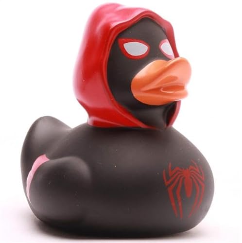 Duckshop I Superhelden Badeenten I Quietscheente I Quietscheentchen - Verschiedene Varianten (Badeente Black Spidy- rot) von Duckshop