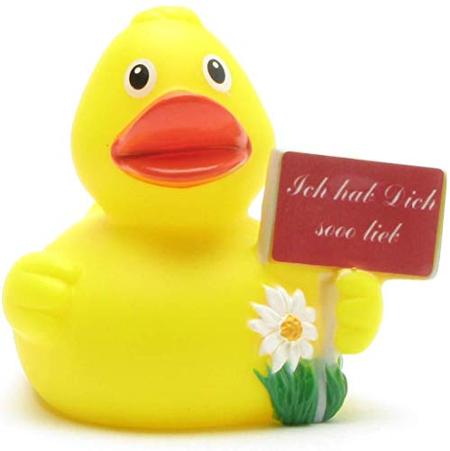 Duckshop Ich hab Dich sooo lieb Badeente I Quietscheente I L: 8 cm Duckshop Ich hab Dich sooo lieb Badeente I Quietscheente I L: 8 cm von Duckshop