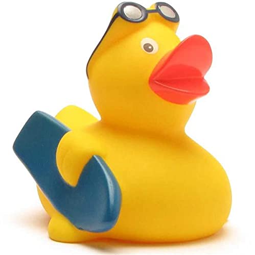 Duckshop I Badeente Surfer I Quietscheente I L: 7,5 cm - inkl. Quietscheentchen-Schlüsselanhänger im Set I Geschenk für Wassersportler I Geschenk Lifestyle von Duckshop