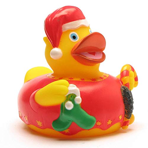 Duckshop I Weihnachtsmann Badeente I Quietscheente I L: 8 cm I Geschenk Weihnachten von Duckshop