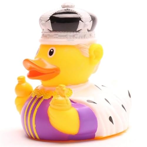 Ente King Charles - inkl. Gummienten-Schlüsselanhänger im Set I Quietscheente I Badeente I Geschenk für Royal Fans von Duckshop