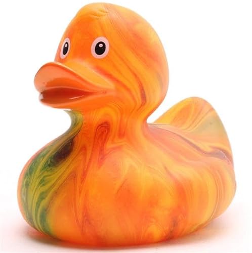 Flow Badeente - inkl. Gummienten-Schlüsselanhänger im Set I L9cm I Quietscheente I Geschenk für Glück von Duckshop