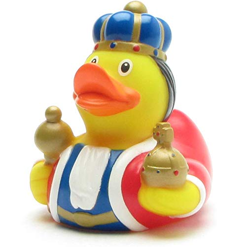 König Badeente I Quietscheente I L: 8,5 cm I inkl. Badeenten-Schlüsselanhänger im Set von Duckshop