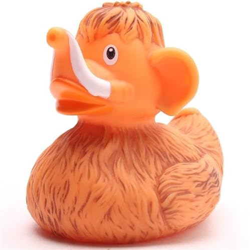 Duckshop I Mammut Badeente inkl. Quitscheentchen-Schlüsselanhänger im Set I L9cm I Quietscheente I Geschenk für Dinofans I Geschenk für Urzeitfans von Duckshop