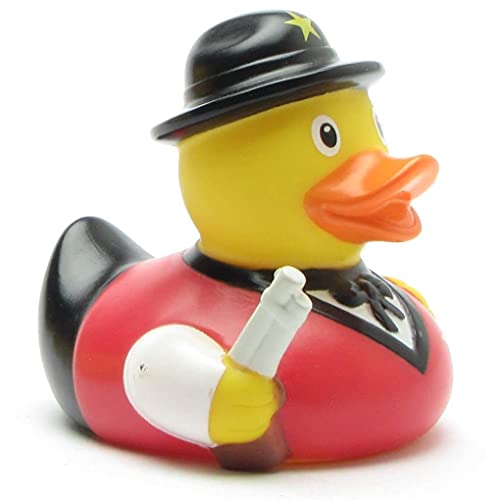 Sheriff Badeente I Quietscheente I L: 9 cm I inkl. Badeenten-Schlüsselanhänger im Set von Duckshop