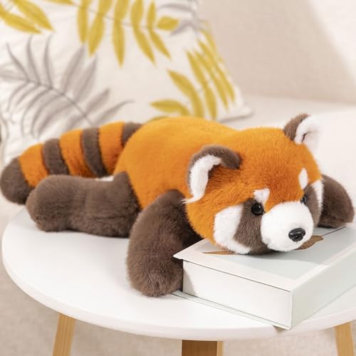 Beschwerte Stofftiere des Roten Pandas, 11 Zoll beschwerte Stofftiere der Panda-Kollektion, superweiches rotes Panda-Plüschkissen, Plüschpuppen, Schlafkissen for Kinder, Jungen, Mädchen(Red panda,11") von Duduoaw