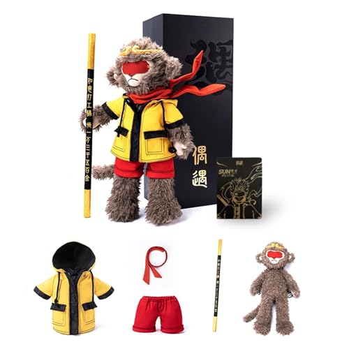 Wu Kong-Plüschtier for Black Myth, Plüschtier-Dekor, exklusive Gaming-Plüschpuppen, Affenkönig for Kuscheltiere, Steinaffe for Black Myth-Gamer und -Sammler, Geburtstagsgeschenke for Kinder(Black) von Duduoaw