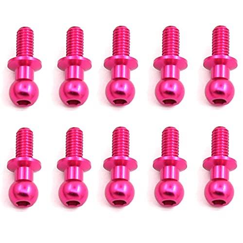 Duendhd 10 StüCke Metall Sechskant Kopf Schrauben für TT01 TT02 D5 1/10 RC Teile Universal,Rosa von Duendhd