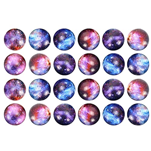 Duendhd 24 Stück Galaxy-Bälle, Anti-Stress-Bälle, 6,9 cm, Thema, Anti-Stress-Bälle, Anti-Stress-Bälle, für Kinder und Erwachsene von Duendhd