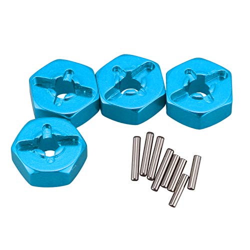 Duendhd Upgrade des Sechskant-Radnaben-Adapters für Radnabe aus Legierung, 12 mm, für Auto-Ersatzteile, 144001 1/14 Rc, Blau von Duendhd