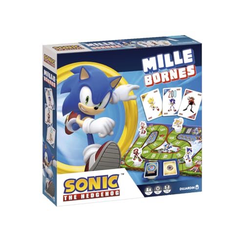 Dujardin - Mille Bornes Sonic – Gesellschaftsspiel – Brettspiel – Hilfe Sonic zum Sammeln der 7 Smaragde – Familienspiel – ab 7 Jahren von Dujardin