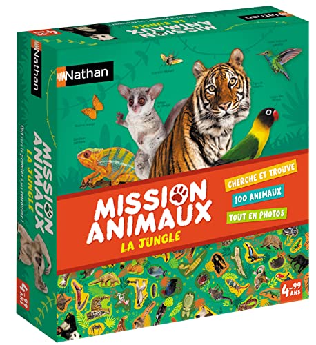 Nathan Nathan – Mission Tiere – Der Dschungel – Beobachtungsspiel für Kinder – Entdecken Sie die Tiere des Dschungels – Spielbar mit der Familie – ab 4 Jahren 31315 Mehrfarbig von Dujardin