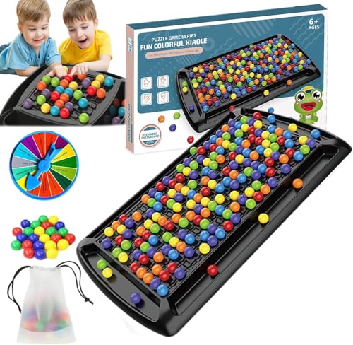 Dujuanus Intellektuelles Schachbrett Doppelduell, Rainbow Ball Gesellschaftsspiele, Regenbogenball Schachbrett Strategiespiele, lustiges Tischstrategiespiel für Kinder und Erwachsene (241 Bälle) von Dujuanus