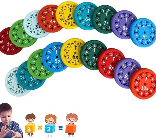 Math Fidget Spinners, Math Fact Fidget Spinner, Multiplication and Division Fidget Spinner Toy for Kids, Stimmers and Fidgeters Who Are Learning Math (18pcs) von Dujuanus